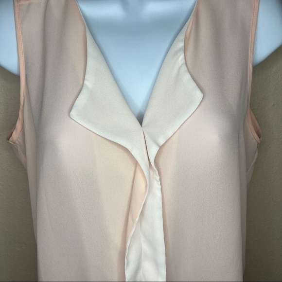 S My Michelle Pink & White Sleeveless Flowy Blouse Women’s Small 4 6 Top - Picture 3 of 7